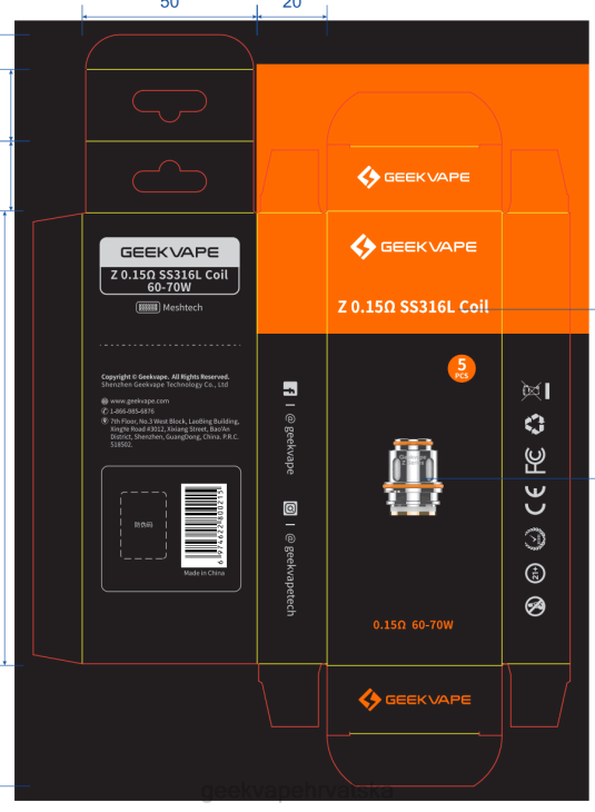 Elektronicka Cigareta GEEKVAPE | 5kom/pakiranje zavojnice serije z GeekVape z0,4 ohma JFZJ6